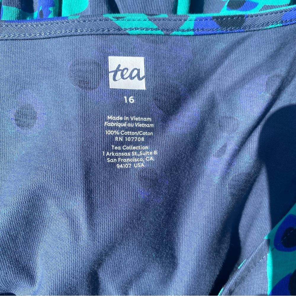 Tea Collection Blue and Green Dress - Picture 2 of 3